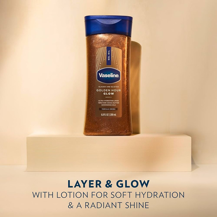 روغن ژل درخشانکننده بدن وازلین (Vaseline) مدل Golden Hour Glow