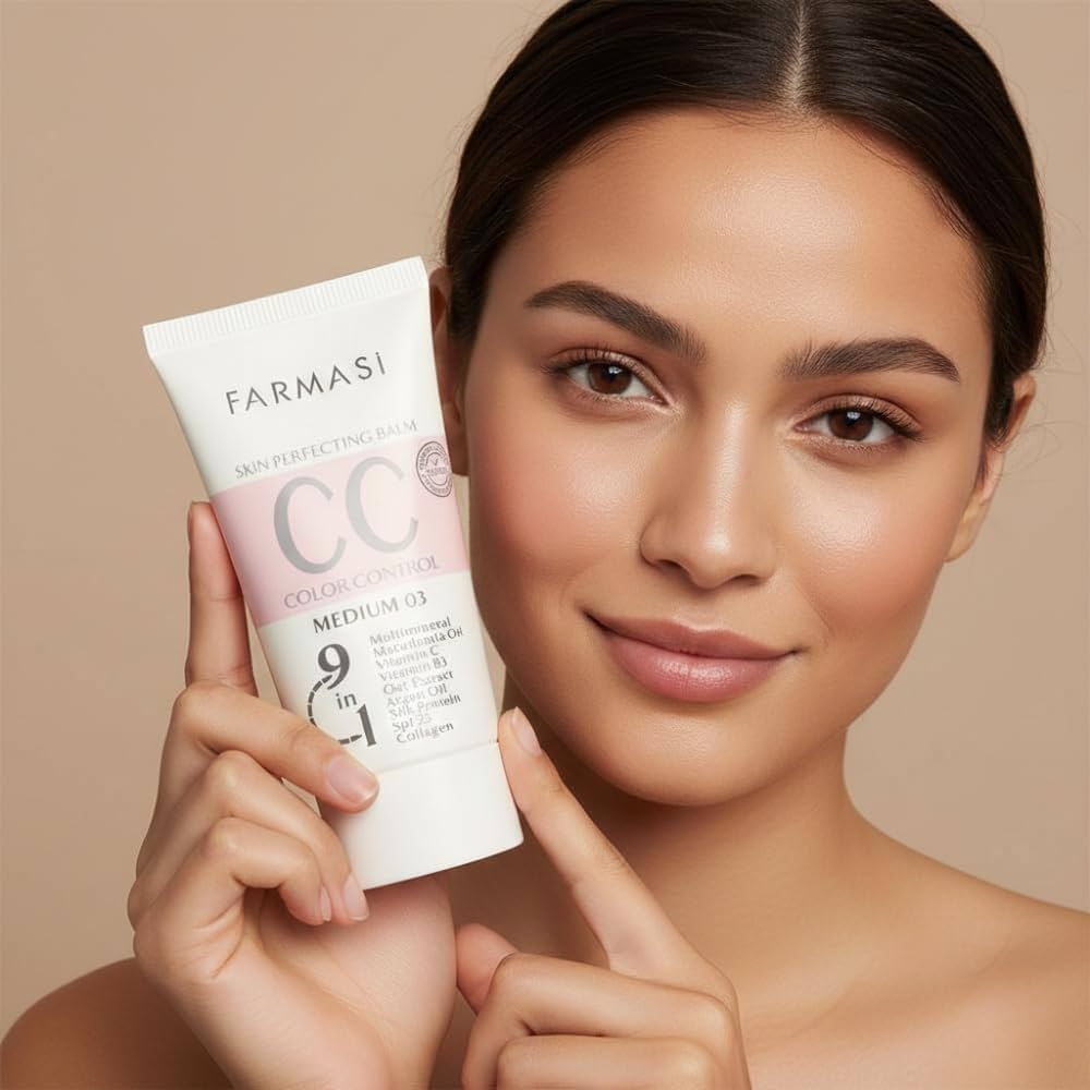 کرم سی‌سی (CC) فارماسی (Farmasi) مدل Color Control Cream حجم 50 میلی‌لیتر (مجموعه رنگ‌بندی 02 و 03)