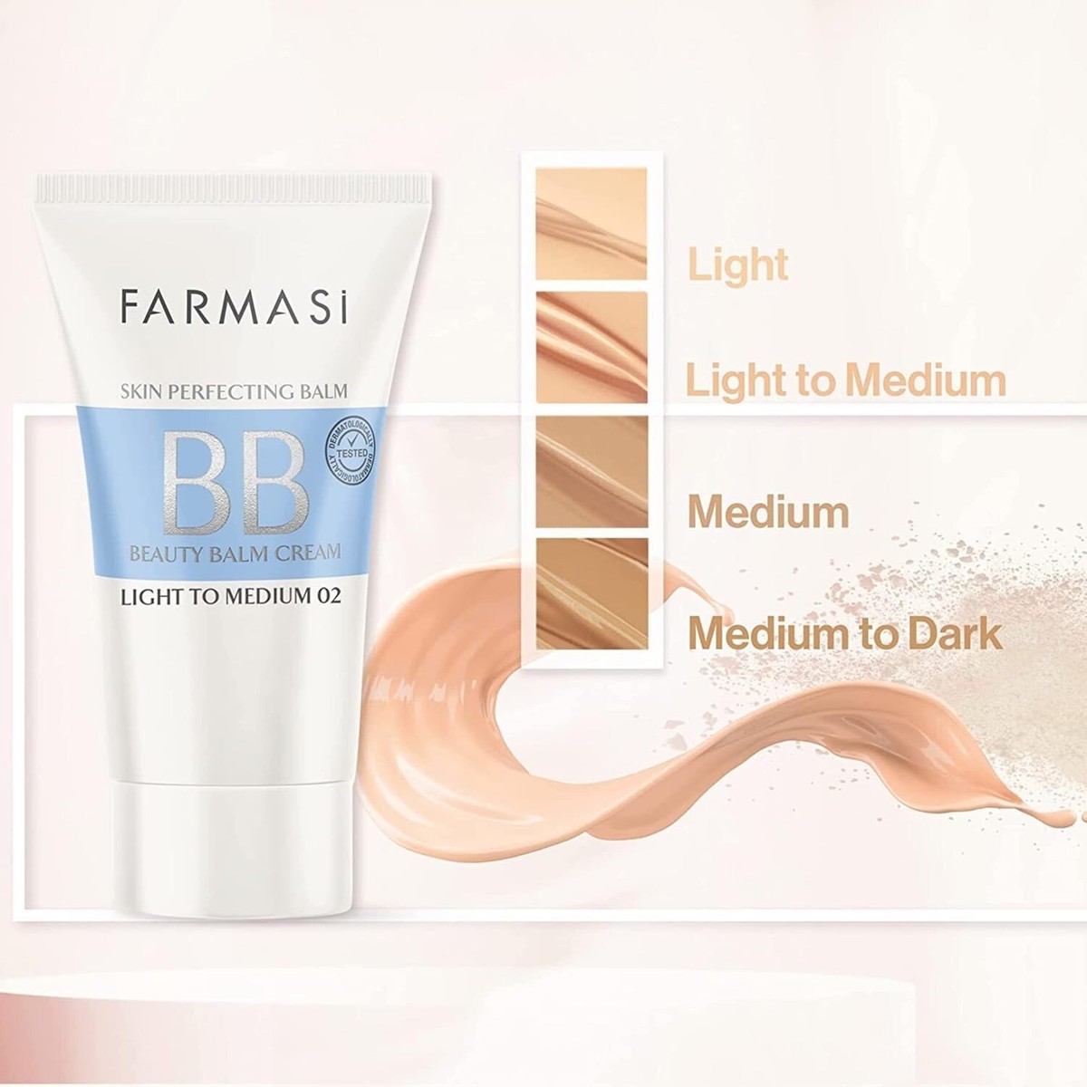 کرم بی‌بی (BB) فارماسی (Farmasi) مدل Beauty Balm Cream حجم 50 میلی‌لیتر (مجموعه رنگ‌بندی 01 و 03)
