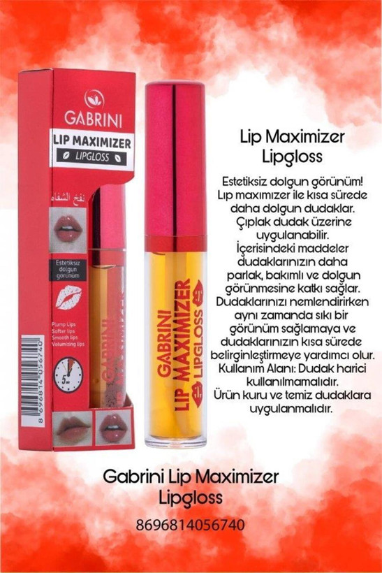 لیپ گلاس حجمدهنده و براقکننده لب گابرینی (Gabrini Lip Maximizer