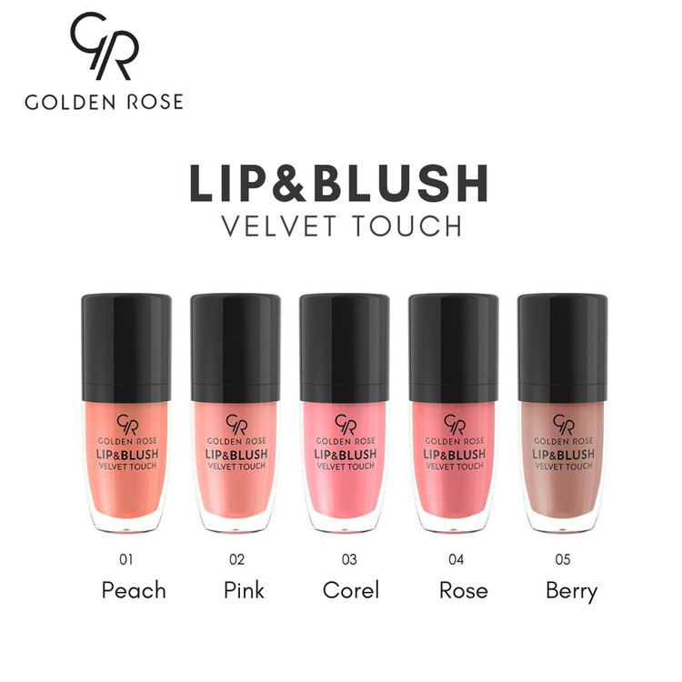 رژ لب و رژگونه کرمی گلدن رز مدل Lip & Blush Velvet Touch شماره 03 – بافت سبک مخملی و دوکاره