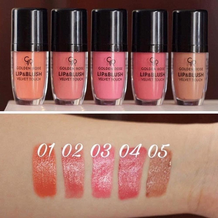 رژ لب و رژگونه کرمی گلدن رز مدل Lip & Blush Velvet Touch شماره 03 – بافت سبک مخملی و دوکاره