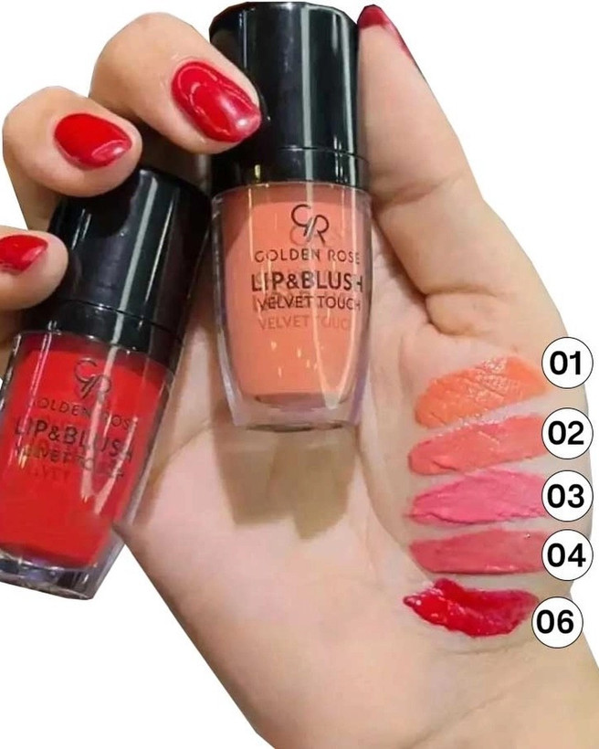 رژ لب و رژگونه کرمی گلدن رز مدل Lip & Blush Velvet Touch شماره 03 – بافت سبک مخملی و دوکاره