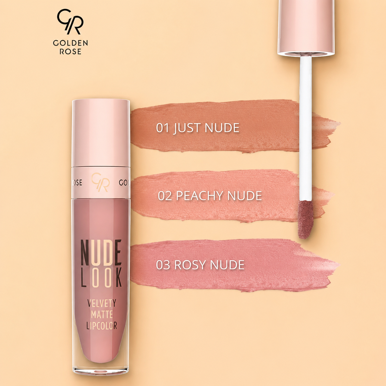 برق لب گلدن رز سری Nude Look مدل Natural Shine شماره 03 – رنگ Coral Nude با درخشش کریستالی و جذاب