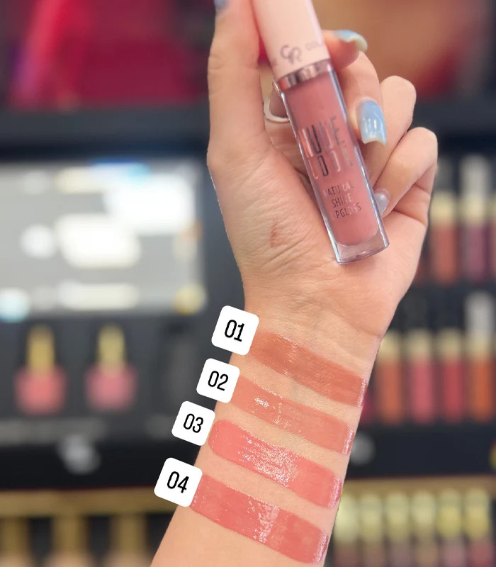 برق لب گلدن رز سری Nude Look مدل Natural Shine شماره 03 – رنگ Coral Nude با درخشش کریستالی و جذاب