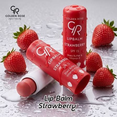 بالم لب مرطوبکننده و طعمدار توتفرنگی گلدن رز (مدل Strawberry)