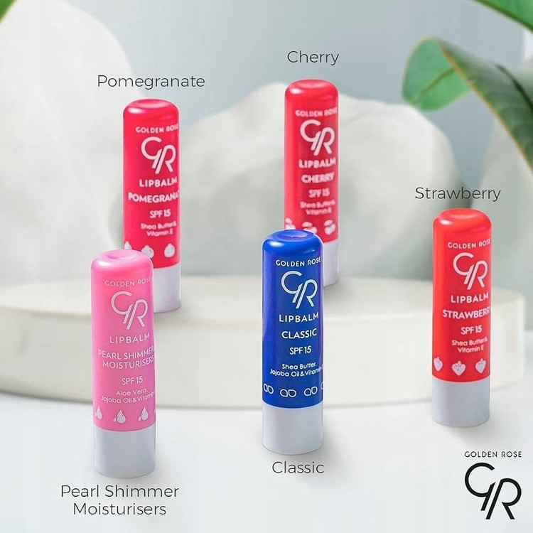 بالم لب مرطوبکننده بریمیکس گلدن رز با عصاره توتفرنگی و تمشک، SPF 15
